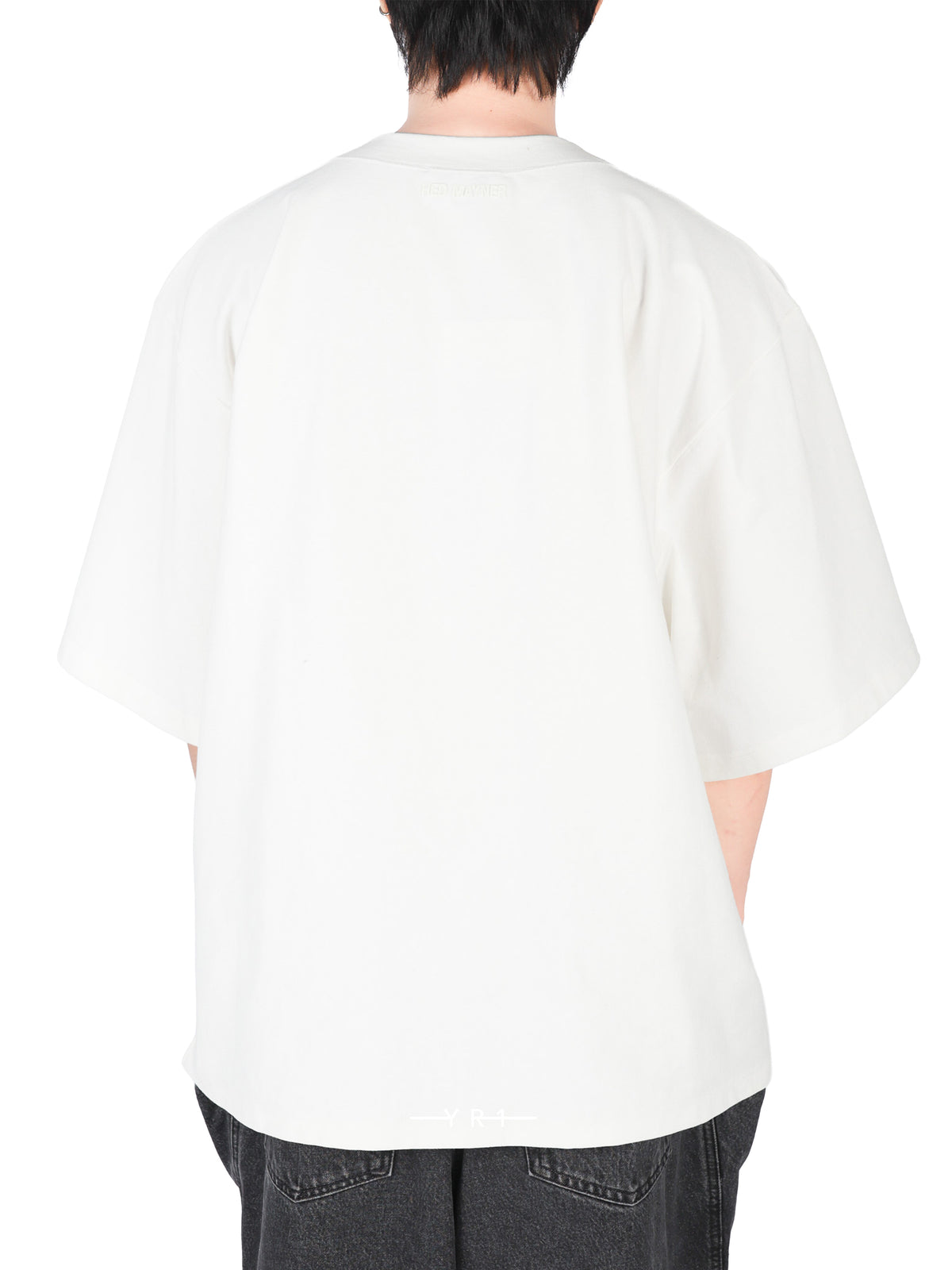 Hed Mayner White Loose-Fit Embroidered Logo T-Shirt