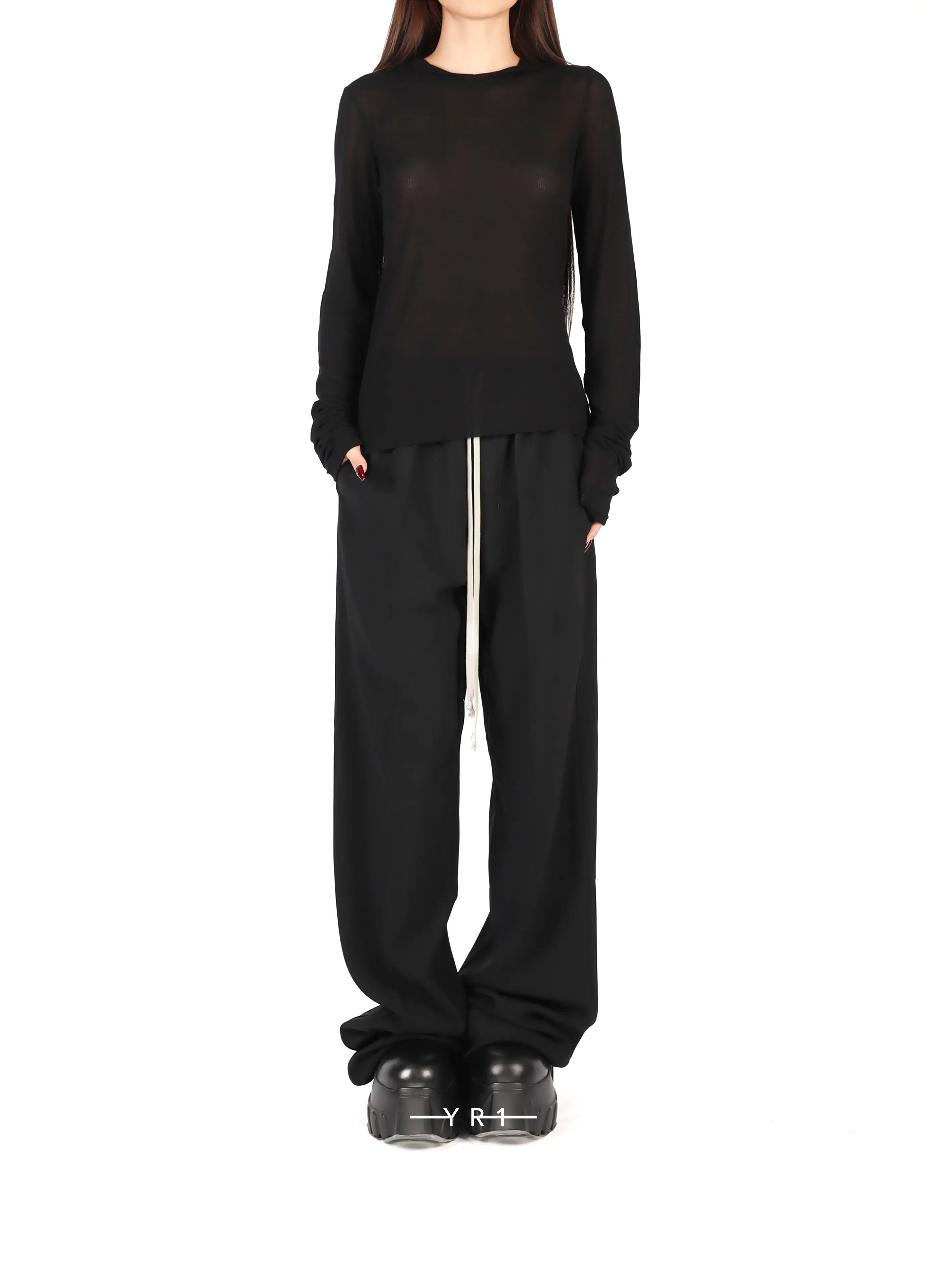 RP Cropped Hooded Rib Ls T
