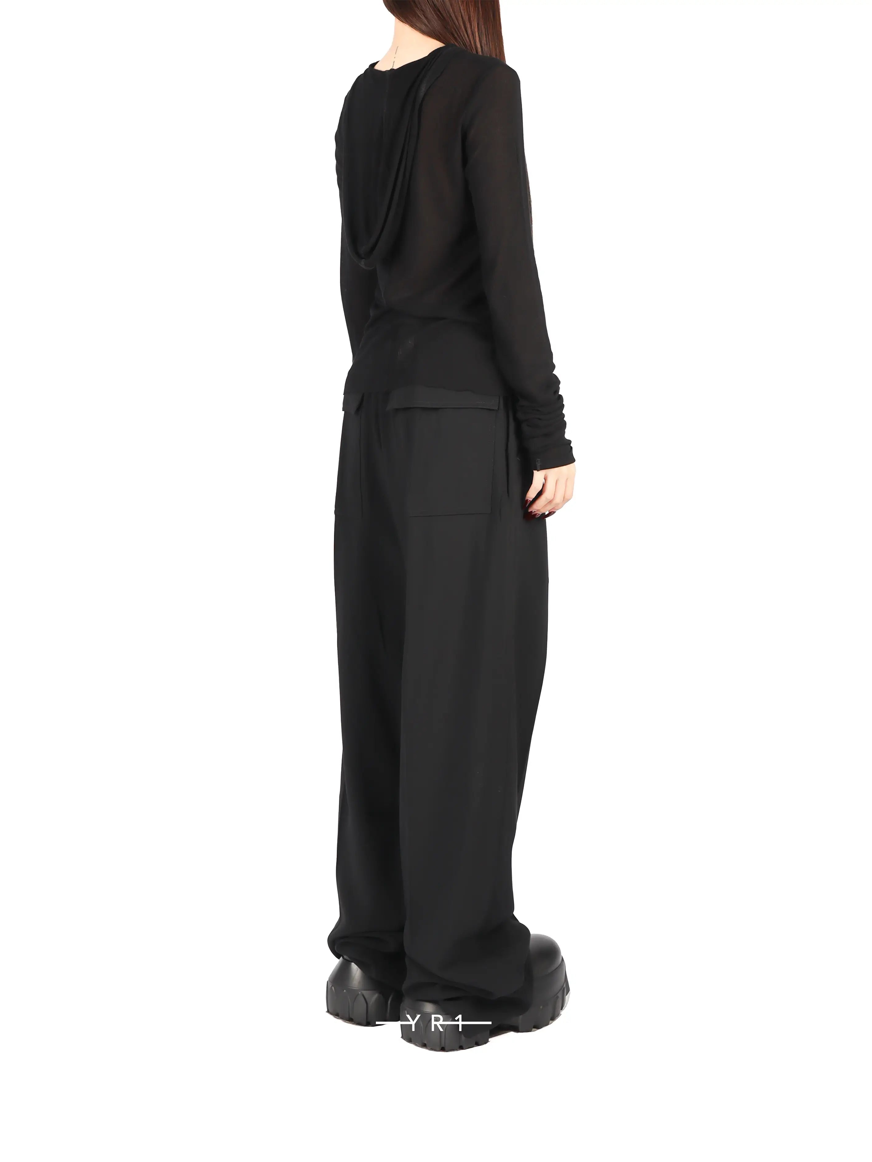 RP Cropped Hooded Rib Ls T