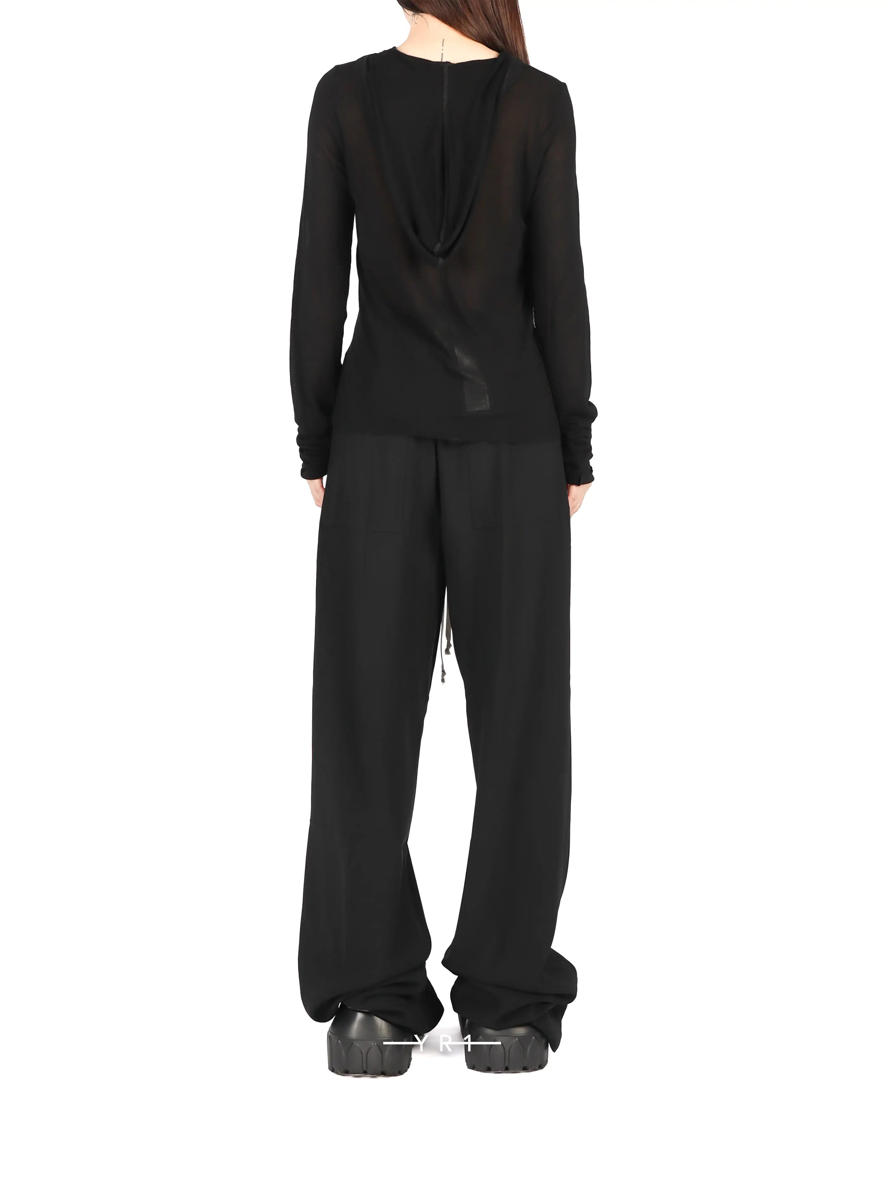RP Cropped Hooded Rib Ls T