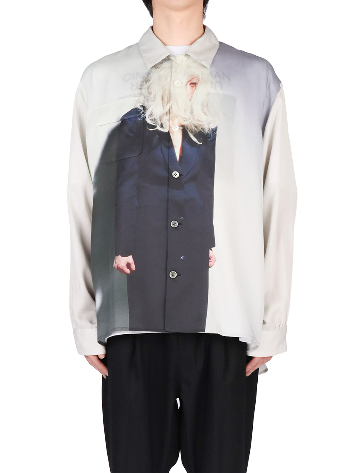 Beige Cindy Sherman Printed Shirt-Shirt-4404