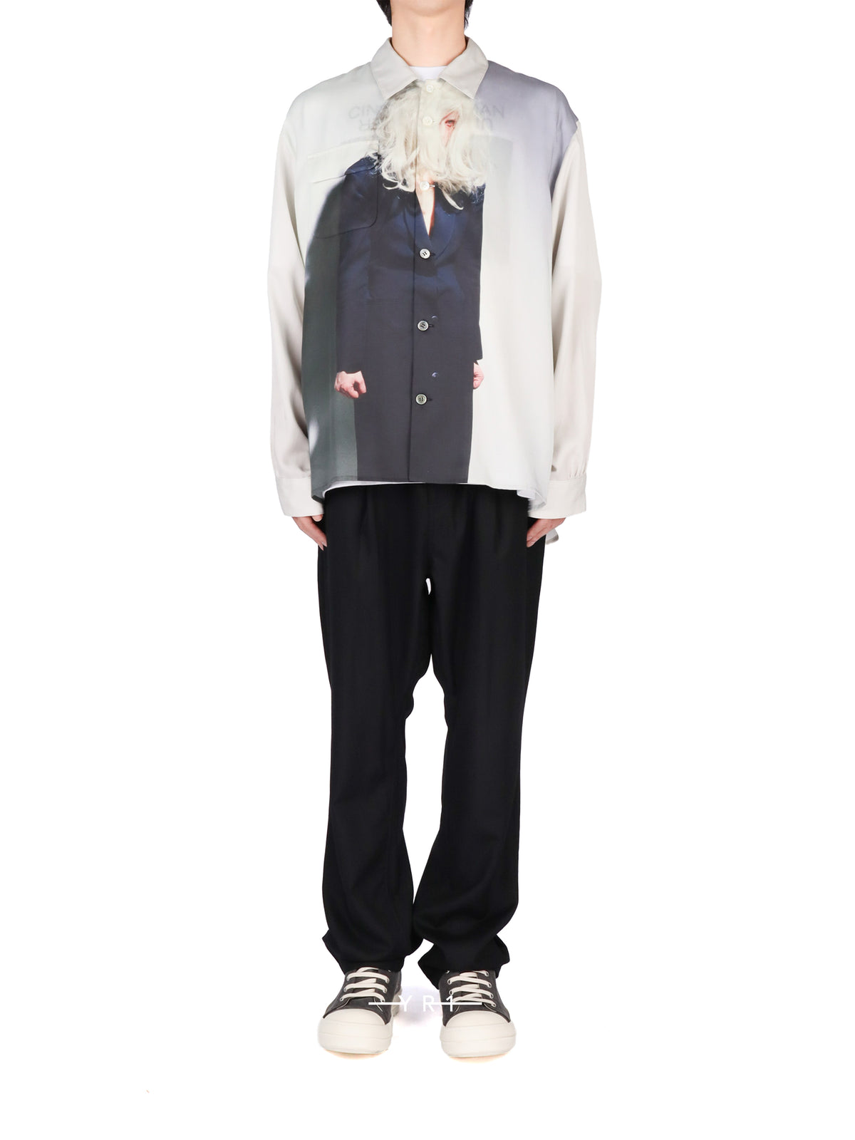 Beige Cindy Sherman Printed Shirt-Shirt-4404