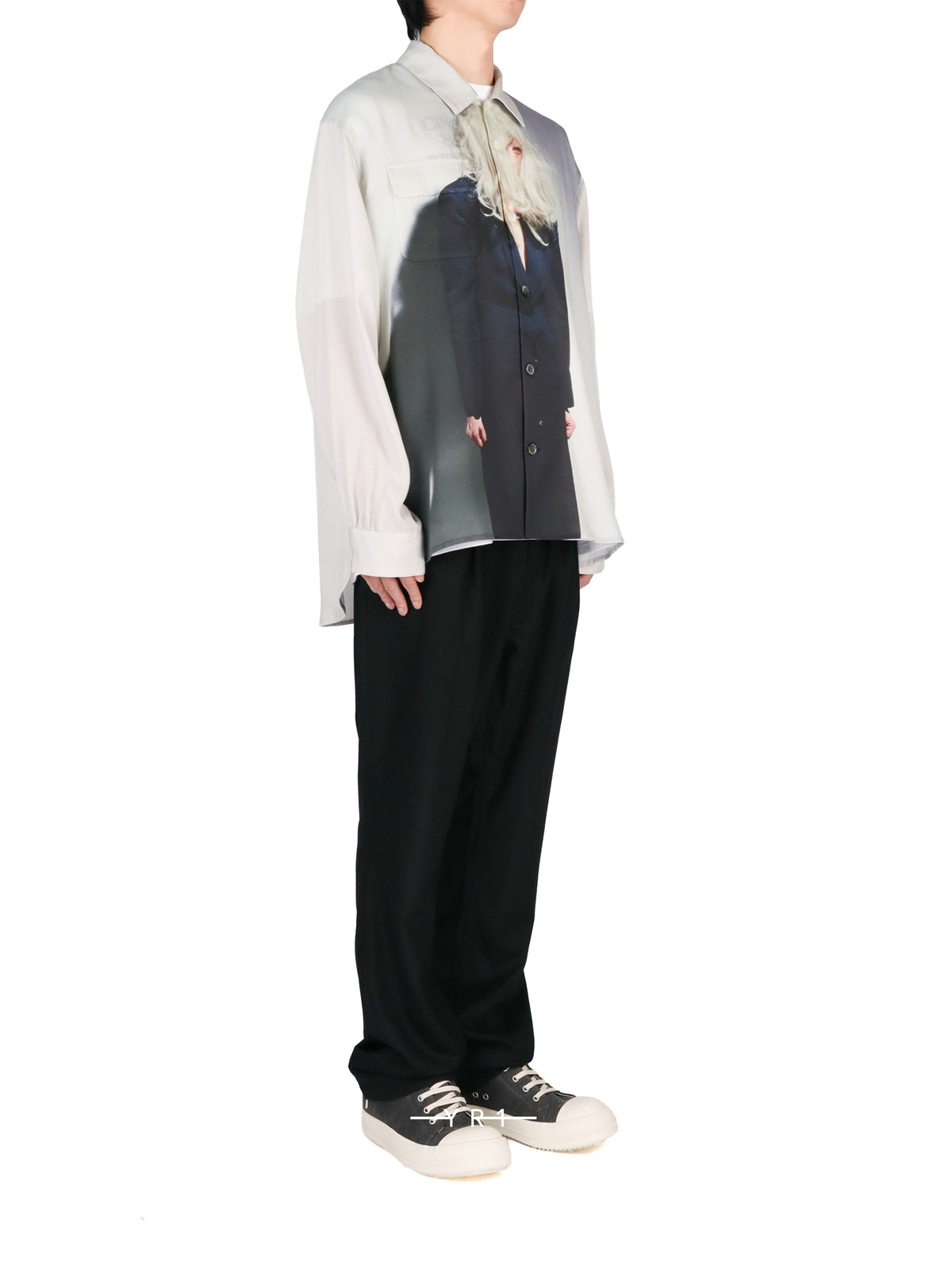 Beige Cindy Sherman Printed Shirt-Shirt-4404