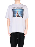 White Short-Sleeve T-shirt with Cindy Sherman Highway Portrait Print-T-Shirt-4814-2