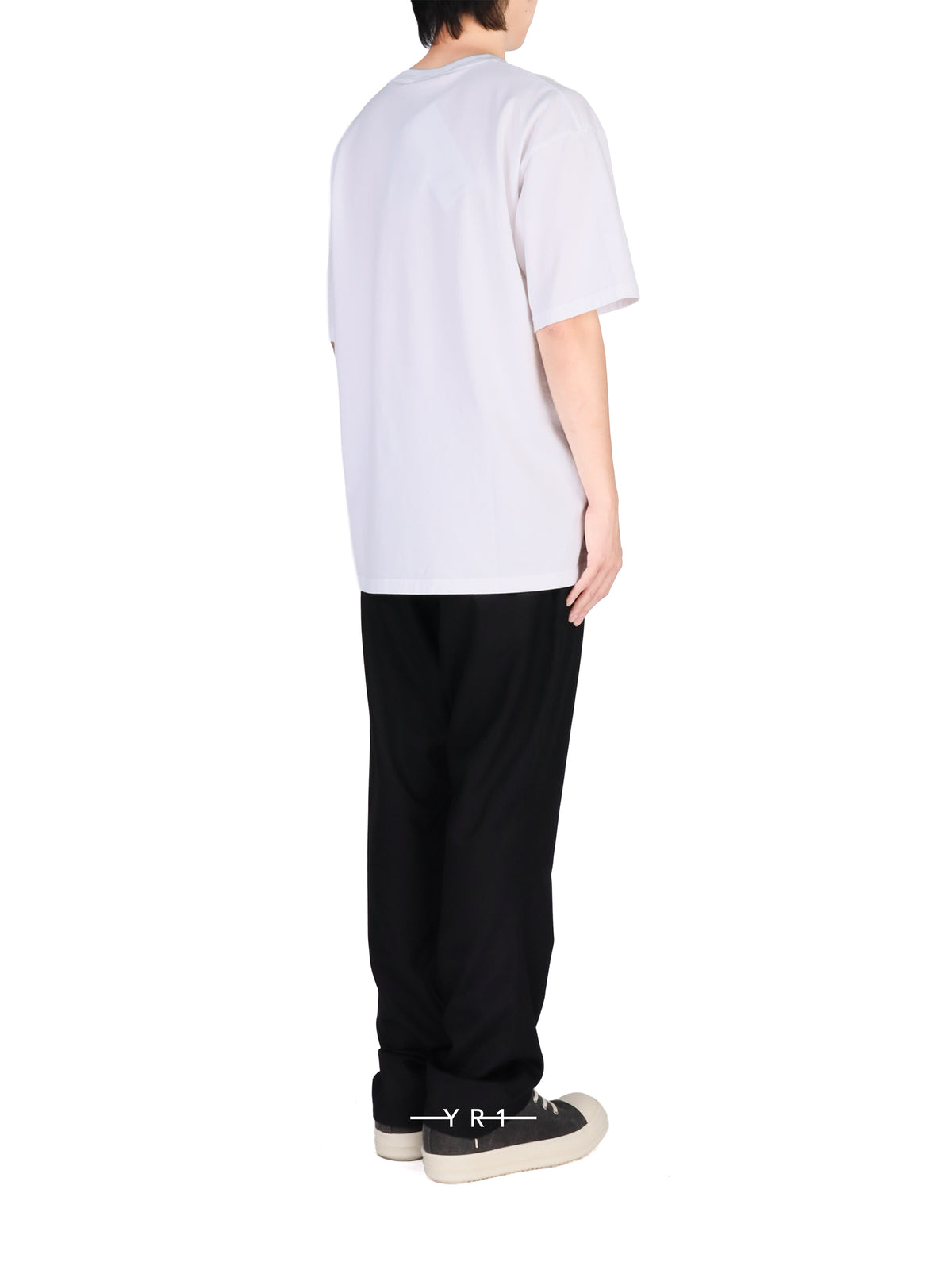 White Short-Sleeve T-shirt with Cindy Sherman Highway Portrait Print-T-Shirt-4814-2