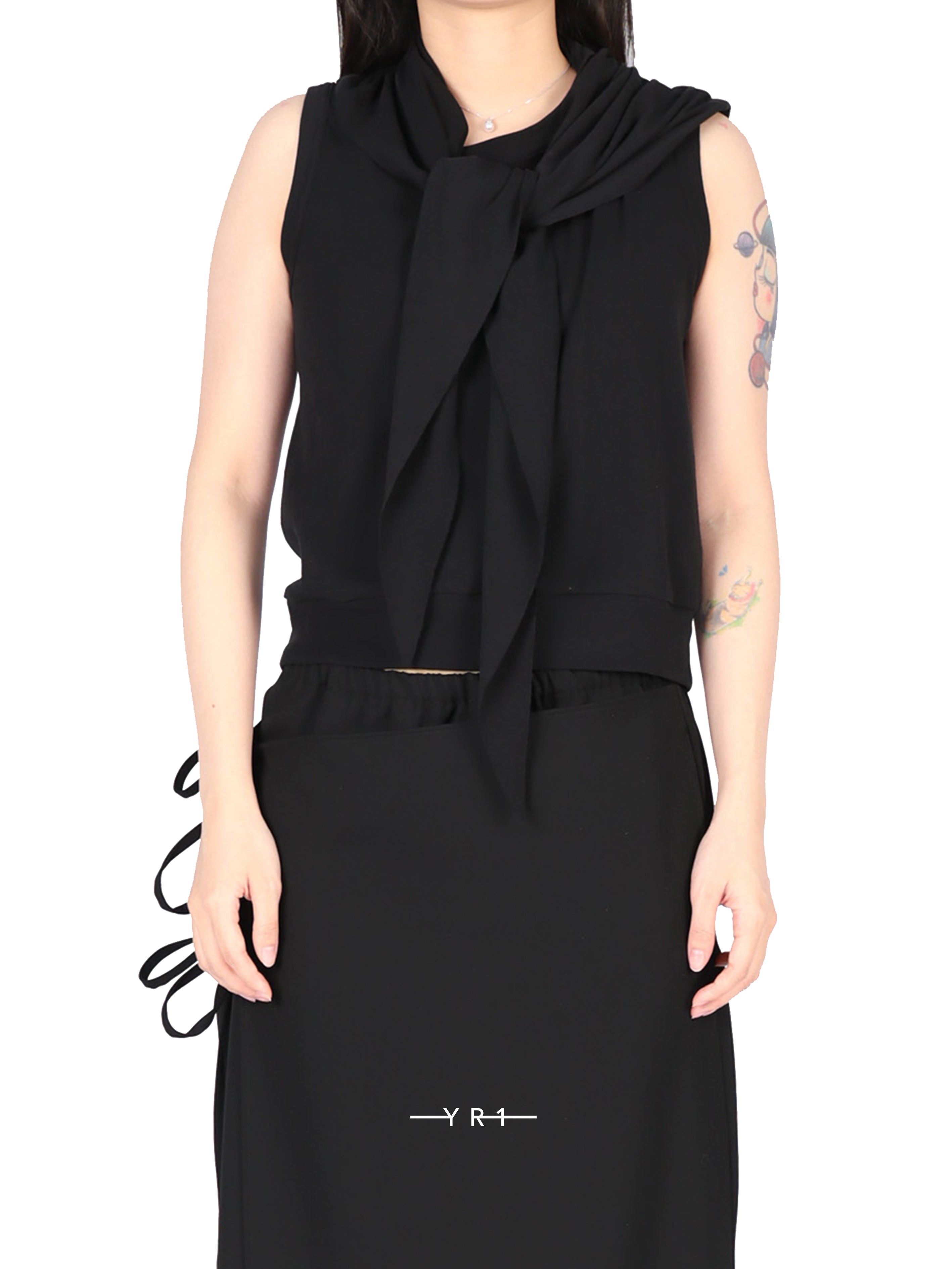 M-Drape Tie Sleeveless T B