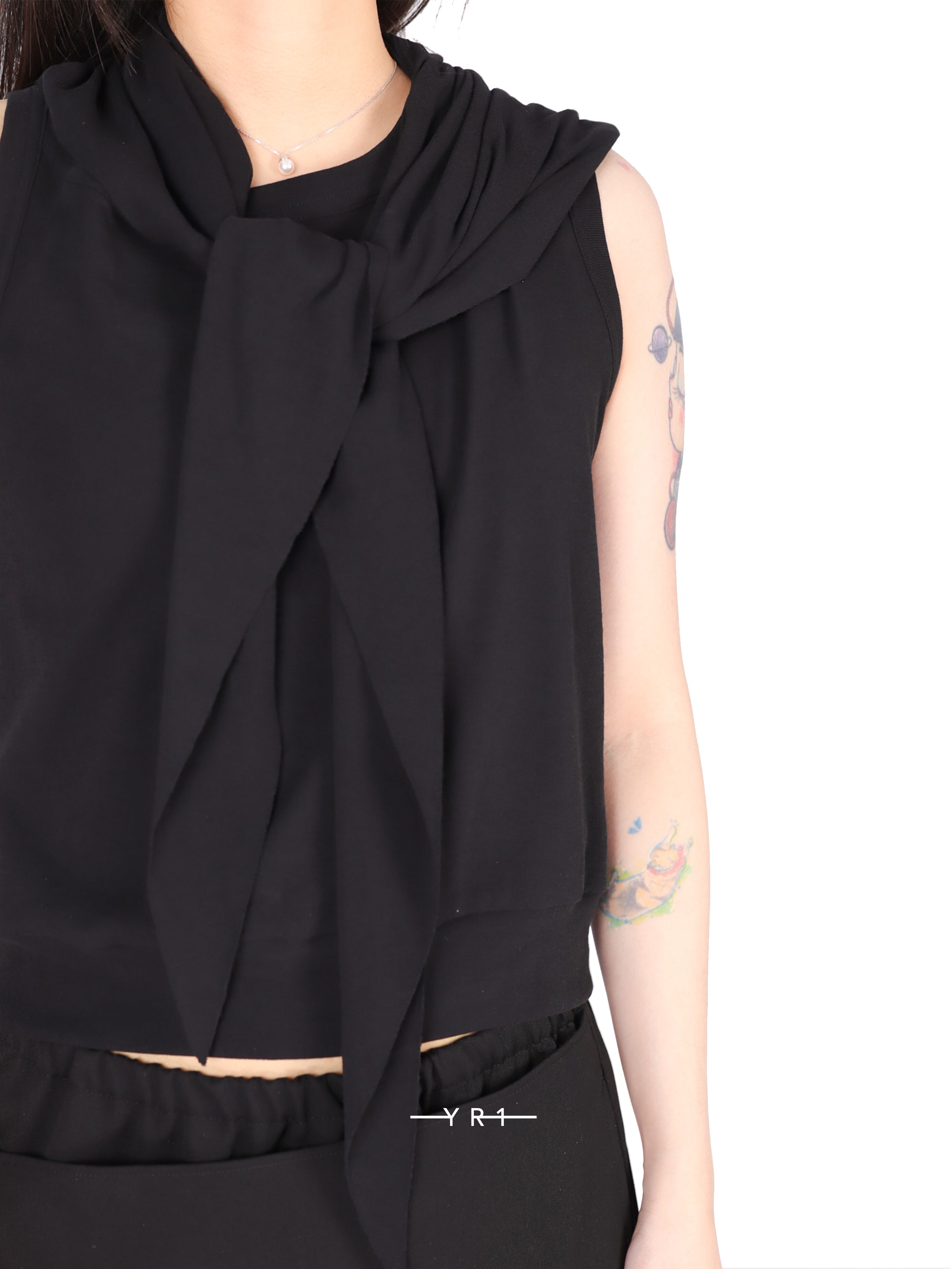 M-Drape Tie Sleeveless T B