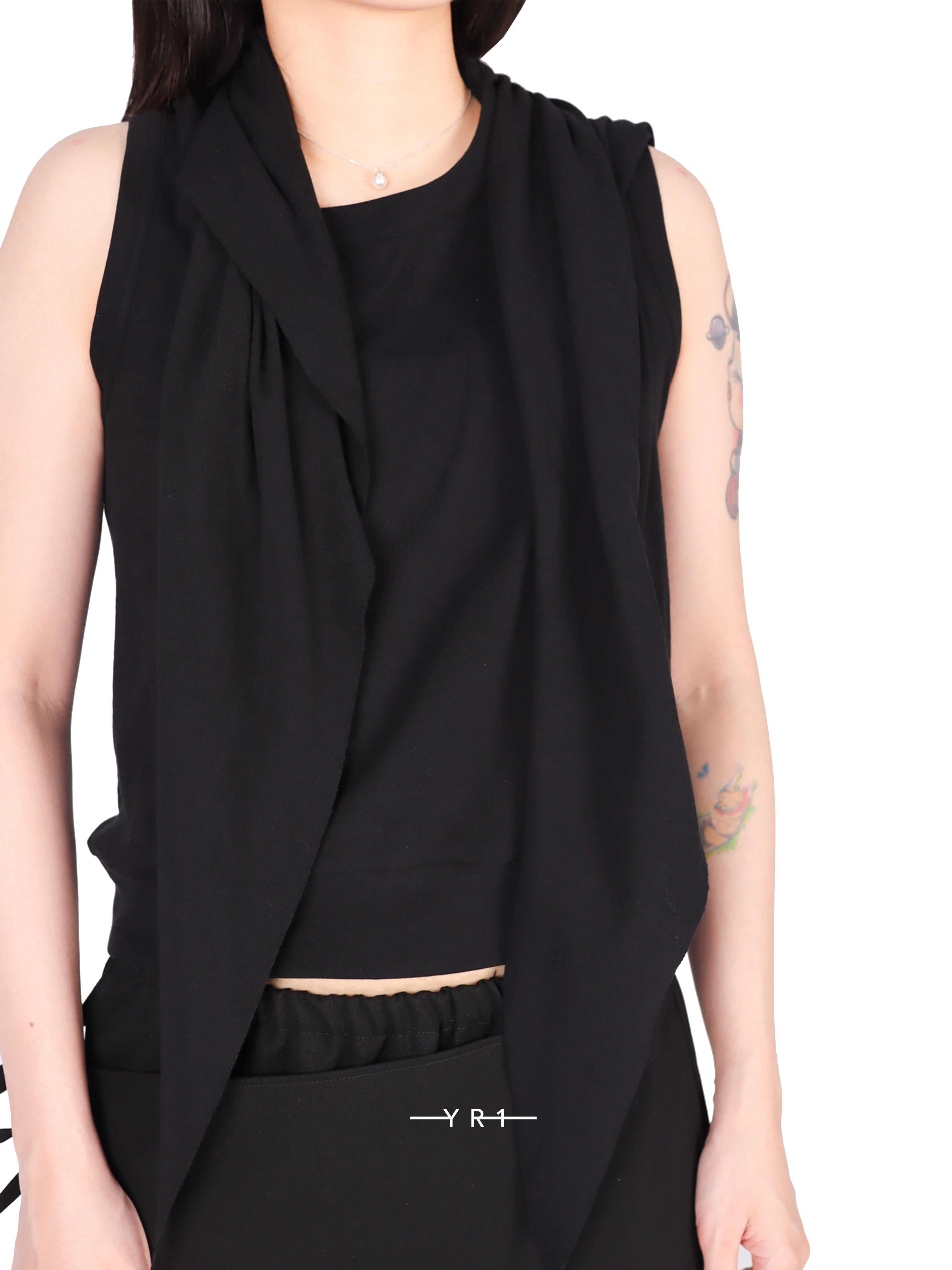 M-Drape Tie Sleeveless T B